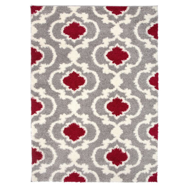 Andover Mills™ Hegwood Geometric Shag Redgray Area Rug And Reviews Wayfair 5315